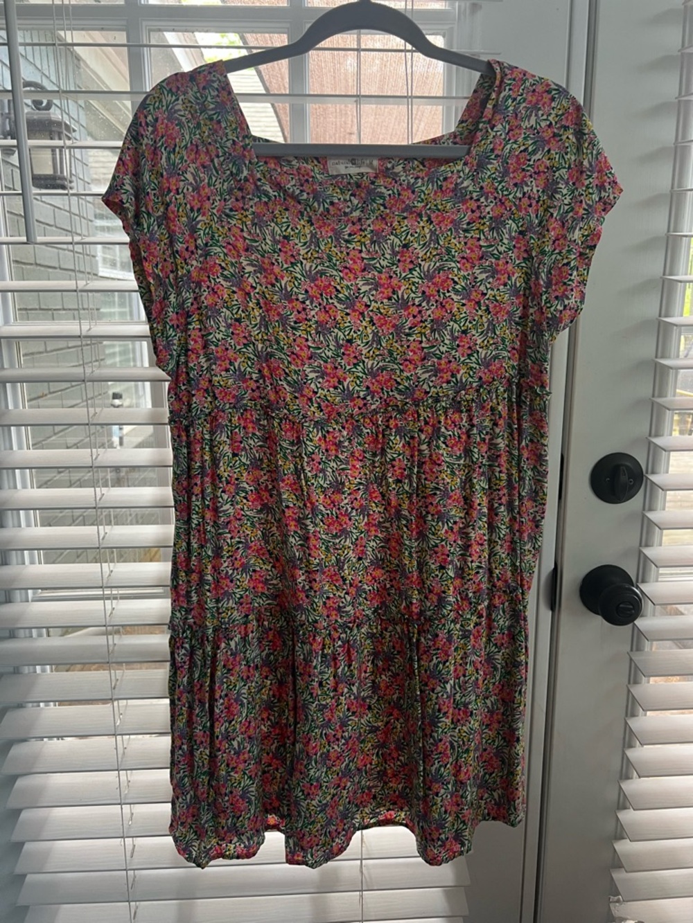 NATURAL LIFE Floral boho Short Sleeve Dress M